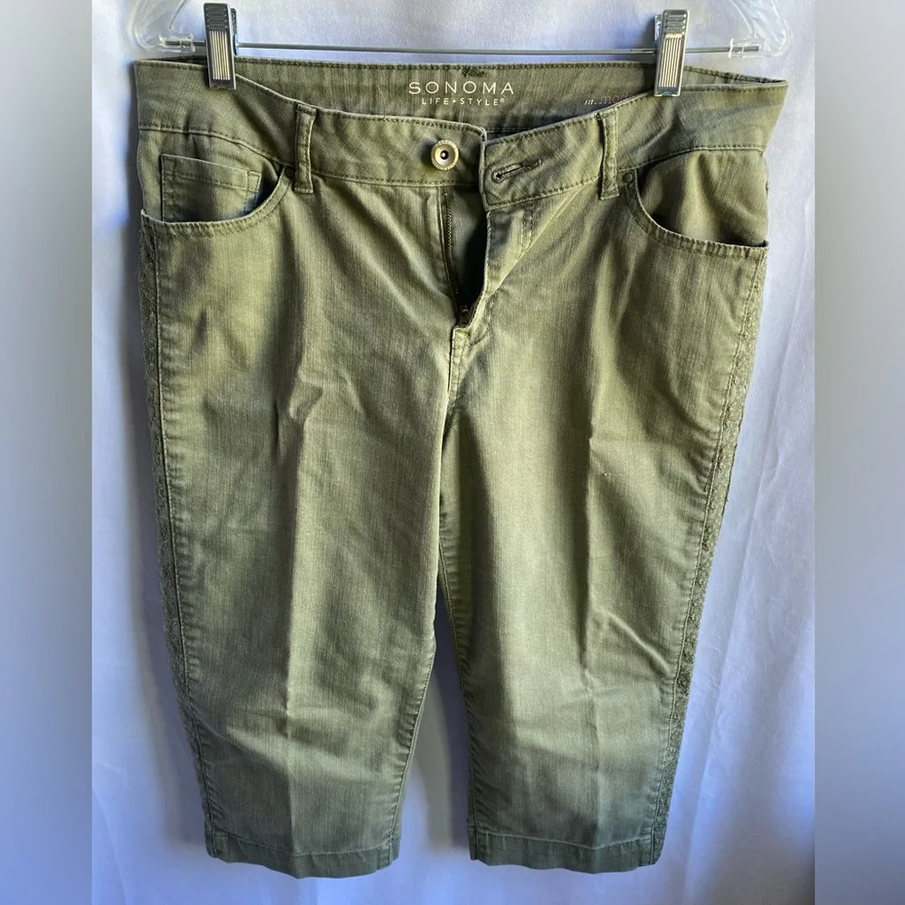 Capris; Sonoma; Size 10; Olive green - Picture 2 of 5